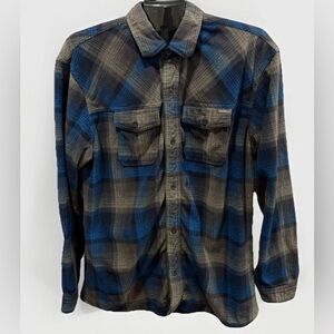 Eddie Bauer Flannel Plaid Soft Polyester Casual Nature Shirt Mens Large